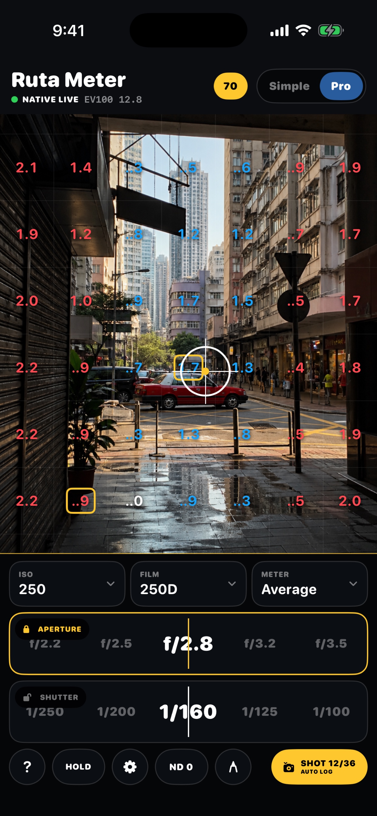 Ruta Meter live 70-area precision map
